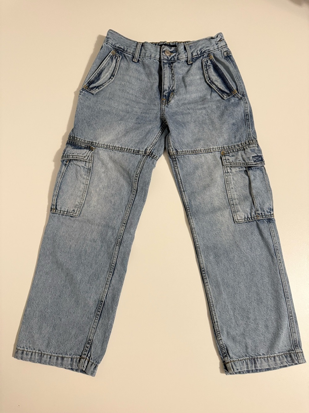 Aeropostale Light Blue Cargo Jeans Women Utility Pants Sz M